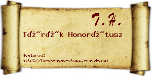 Török Honorátusz névjegykártya